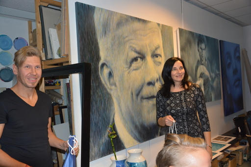 Ginta Petra the head of German Chamber of Commerce and Ritums Ivanovs On the background Zatlers Gulbis Thurman